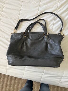 Louis Vuitton grey mahina leather Stella tote GM